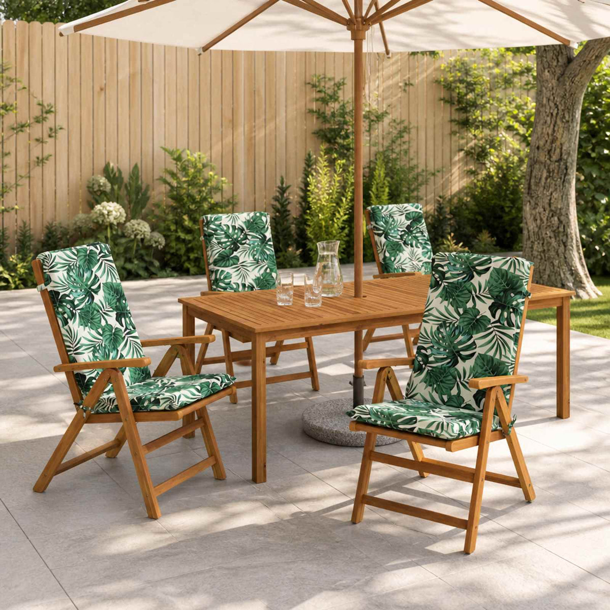High Back Chair Cushion GEMERT 4 pcs 100% Polyester