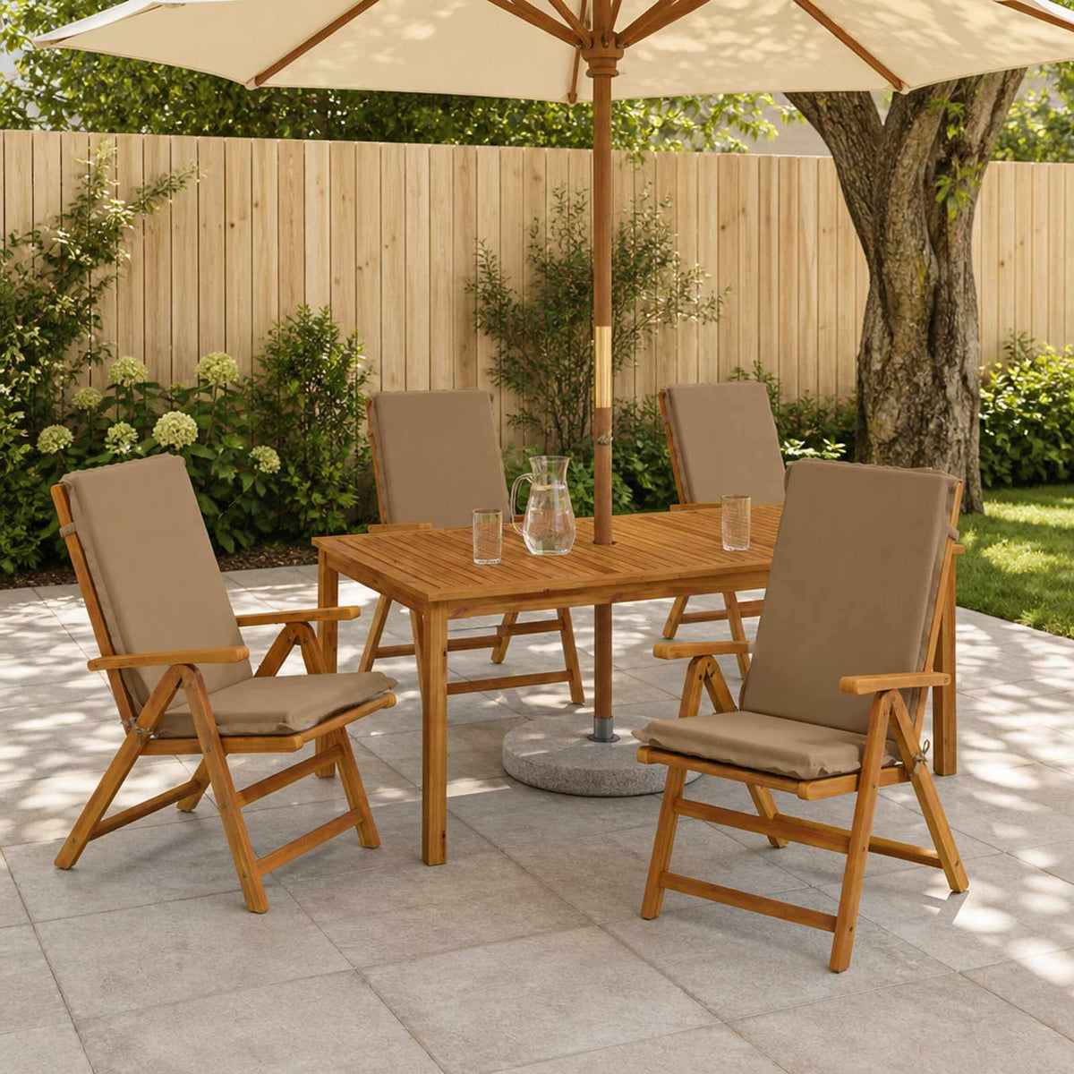 High Back Chair Cushion GEMERT 6 pcs 100% Polyester Taupe