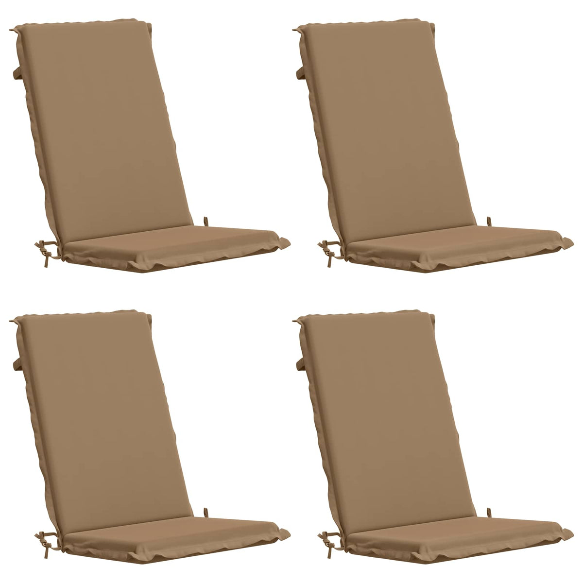 High Back Chair Cushion GEMERT 4 pcs 100% Polyester Taupe