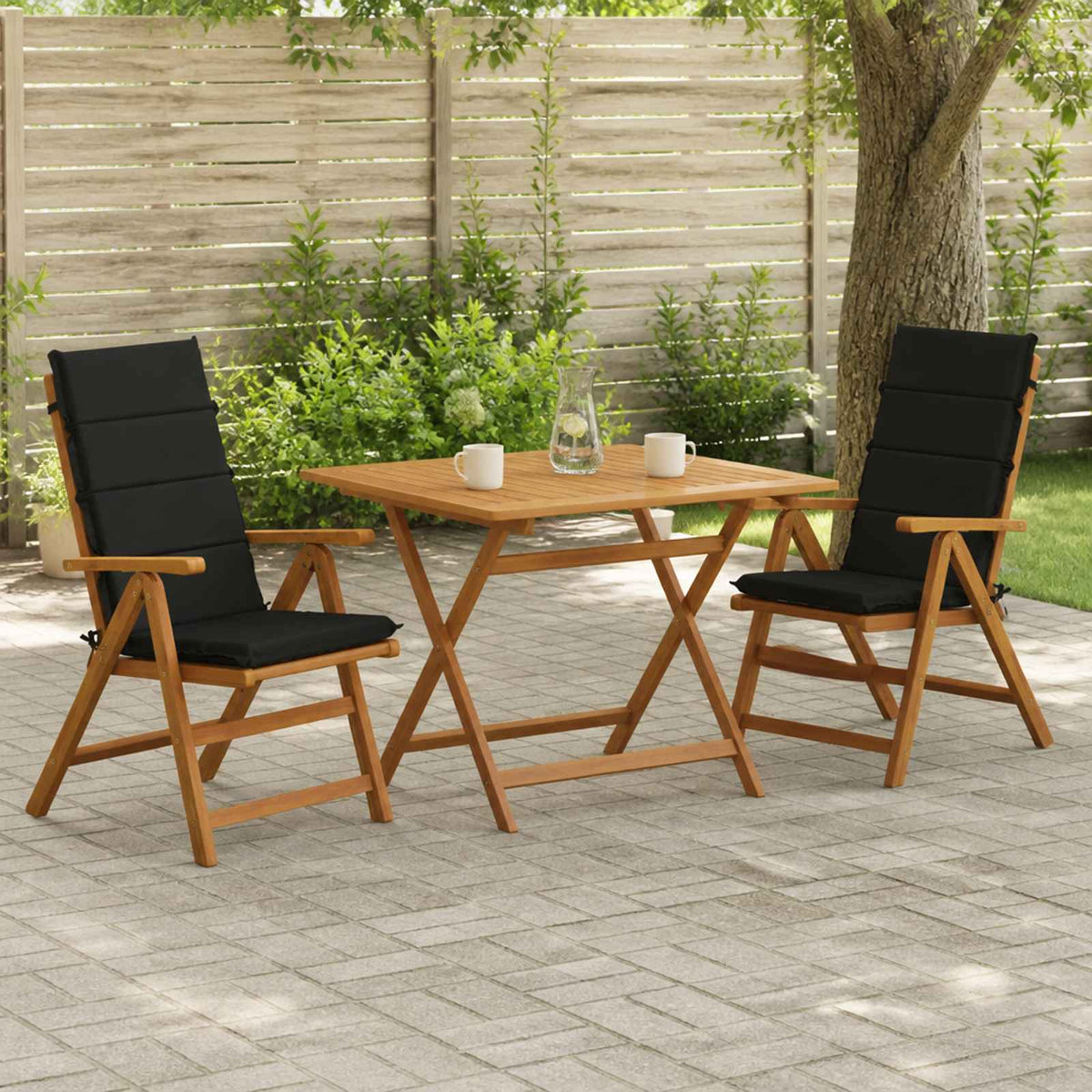 2-Piece High Back Bhair Cushions GEMERT 100% Polyester Black