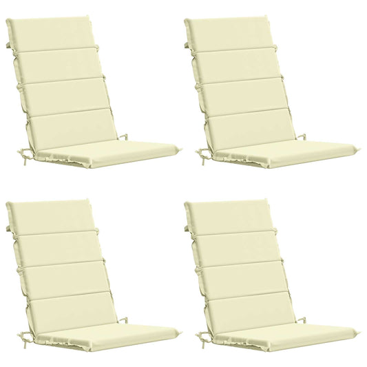 High Back Chair Cushion GEMERT 4 pcs 100% Polyester Cream