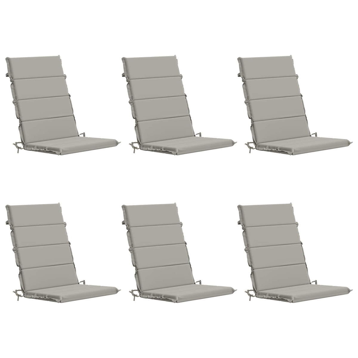 6-Piece High Back Bhair Cushions GEMERT 100% Polyester Grey