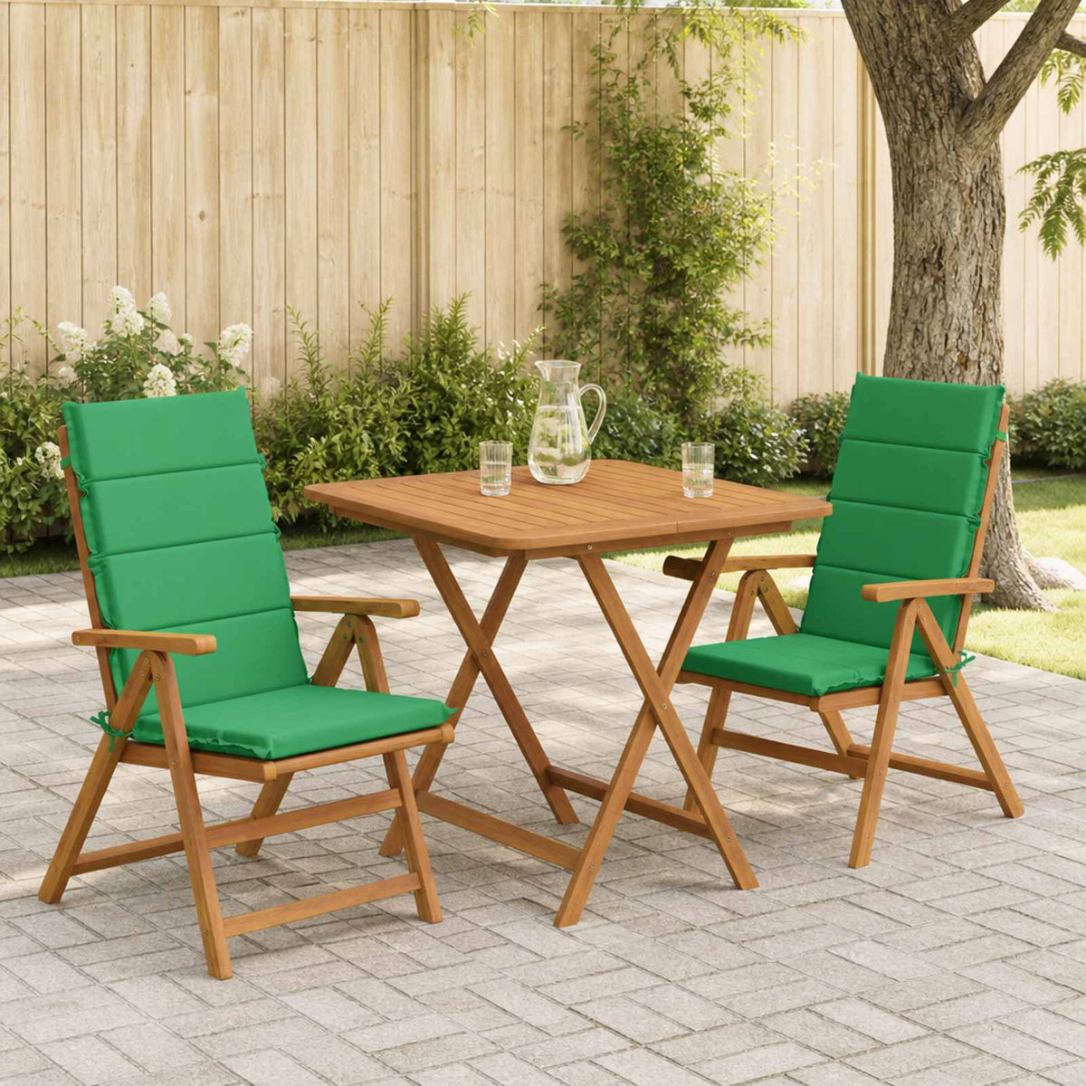 2-Piece High Back Bhair Cushions GEMERT 100% Polyester Green