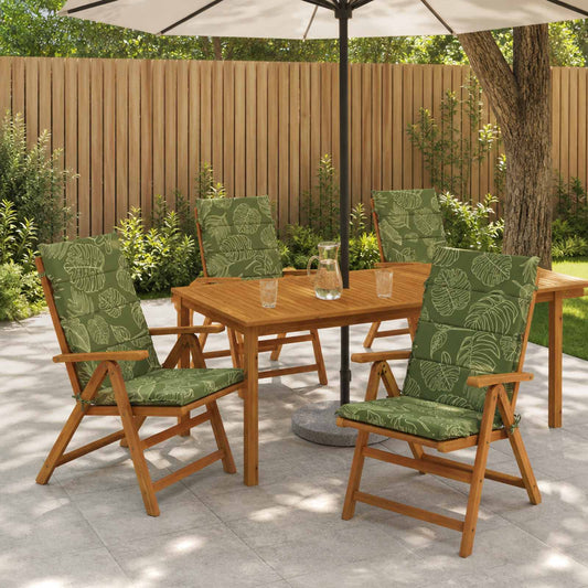 High Back Chair Cushion GEMERT 4 pcs 100% Polyester Leaf Design
