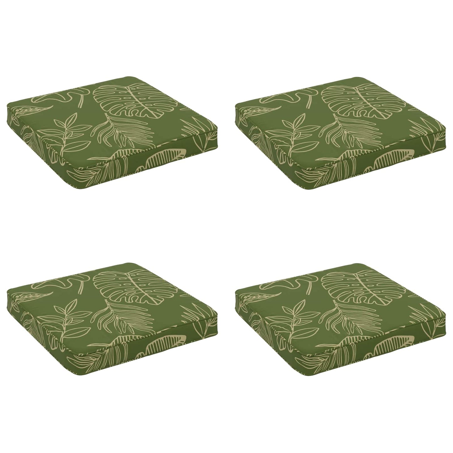 4-Piece Seat Cushions VUGHT 4 pcs 100% Polyester Leaf Design