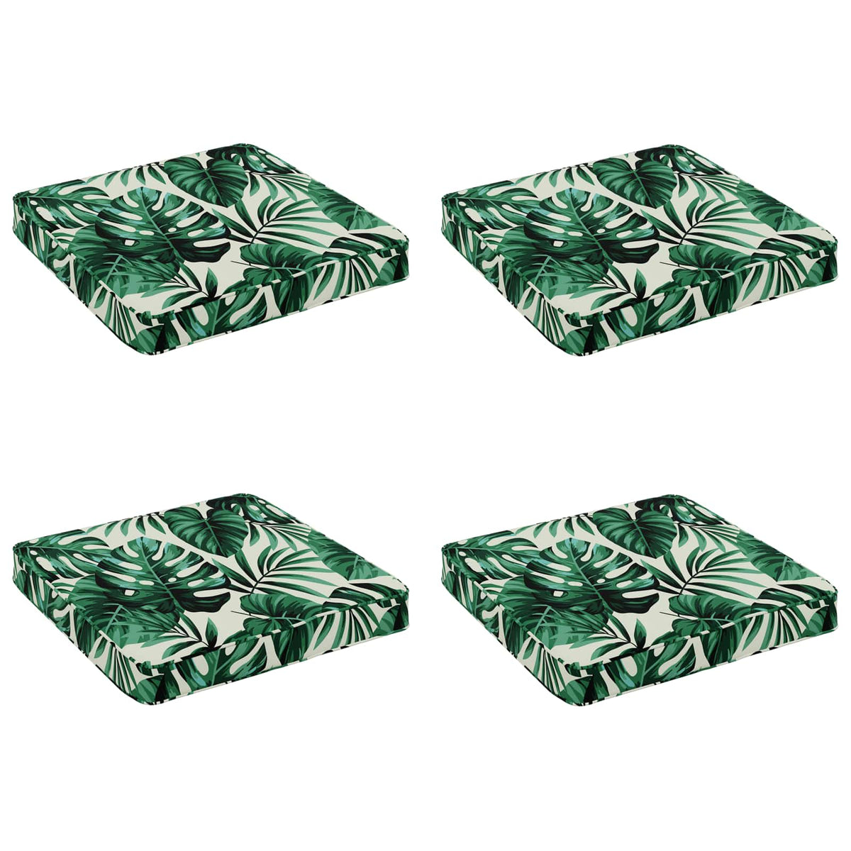 4-Piece Seat Cushions VUGHT 4 pcs 100% Polyester Leaf Pattern