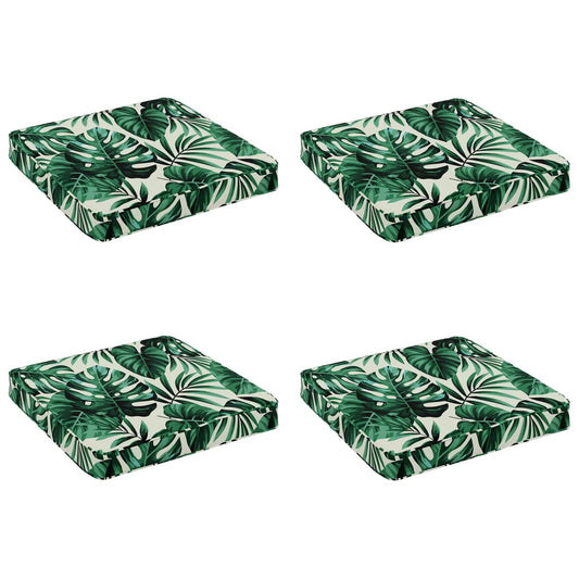 4-Piece Seat Cushions VUGHT 4 pcs 100% Polyester Leaf Pattern