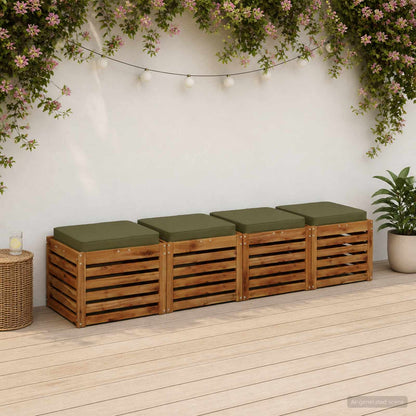 4-Piece Seat Cushions VUGHT 4 pcs 100% Polyester Olive Green