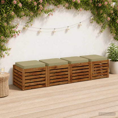 4-Piece Seat Cushions VUGHT 4 pcs 100% Polyester Light Green