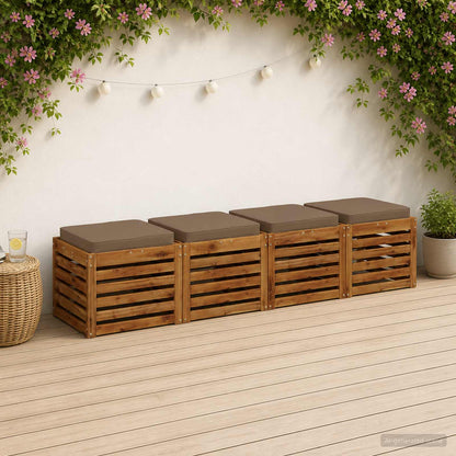 4-Piece Seat Cushions VUGHT 4 pcs 100% Polyester Taupe