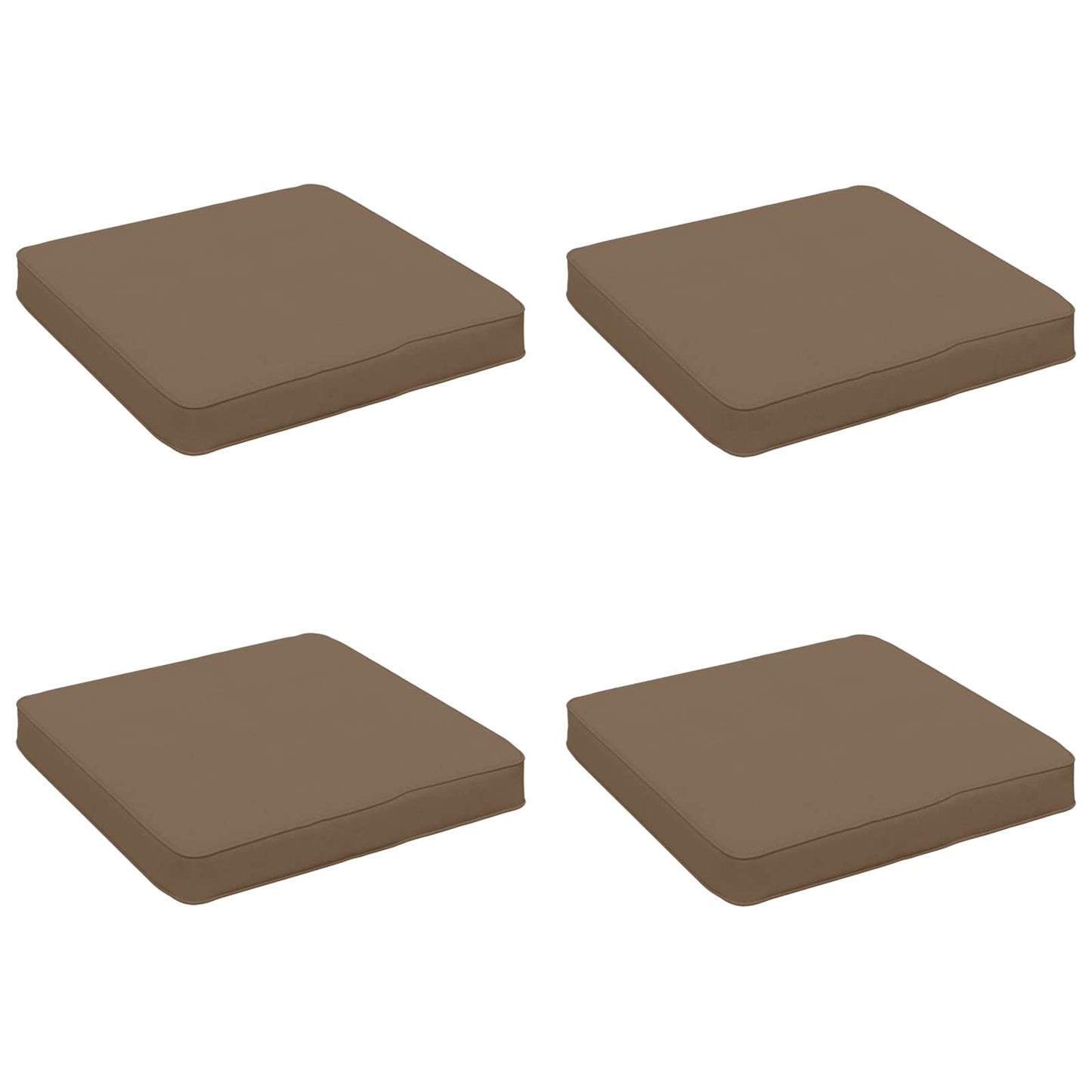 4-Piece Seat Cushions VUGHT 4 pcs 100% Polyester Taupe
