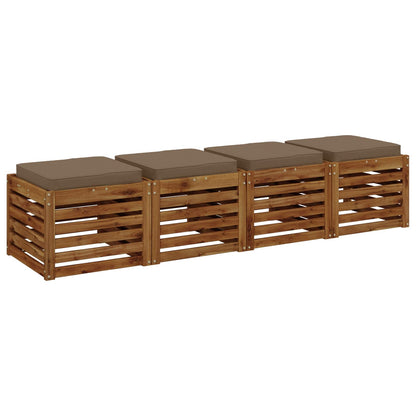 4-Piece Seat Cushions VUGHT 4 pcs 100% Polyester Taupe