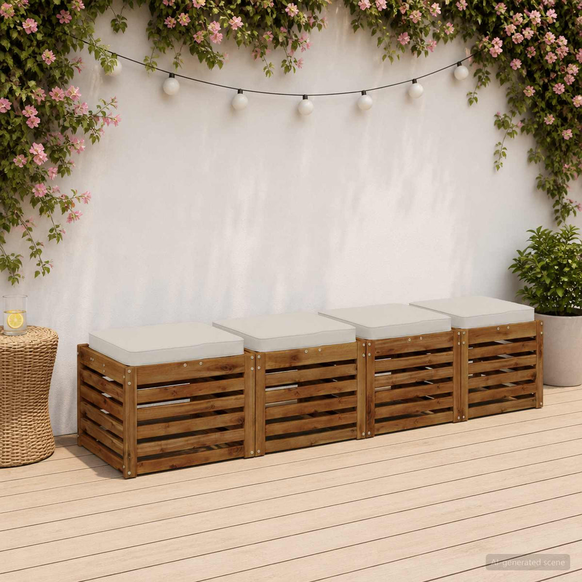 4-Piece Seat Cushions VUGHT 4 pcs 100% Polyester White