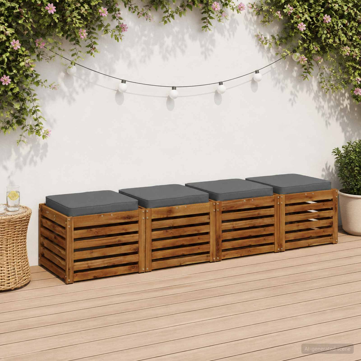 4-Piece Seat Cushions VUGHT 4 pcs 100% Polyester Blue