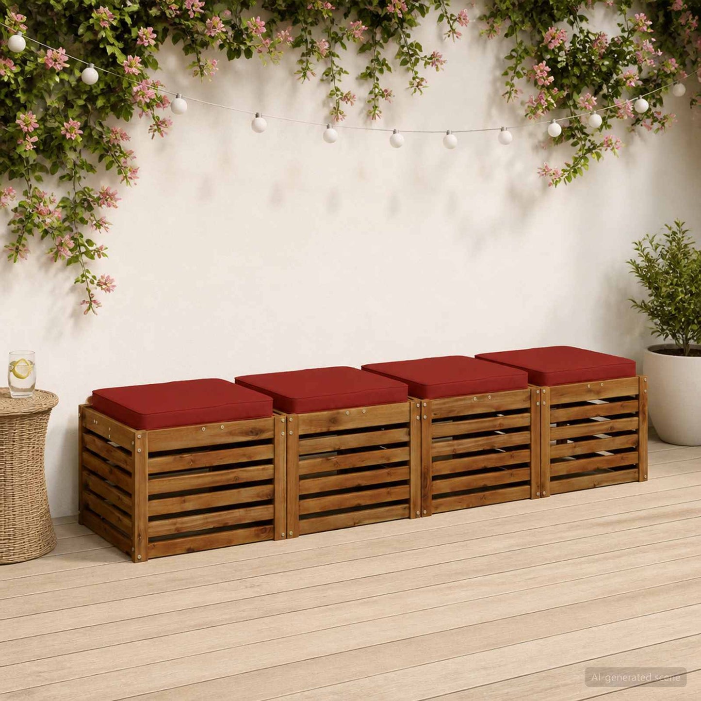 4-Piece Seat Cushions VUGHT 4 pcs 100% Polyester Red