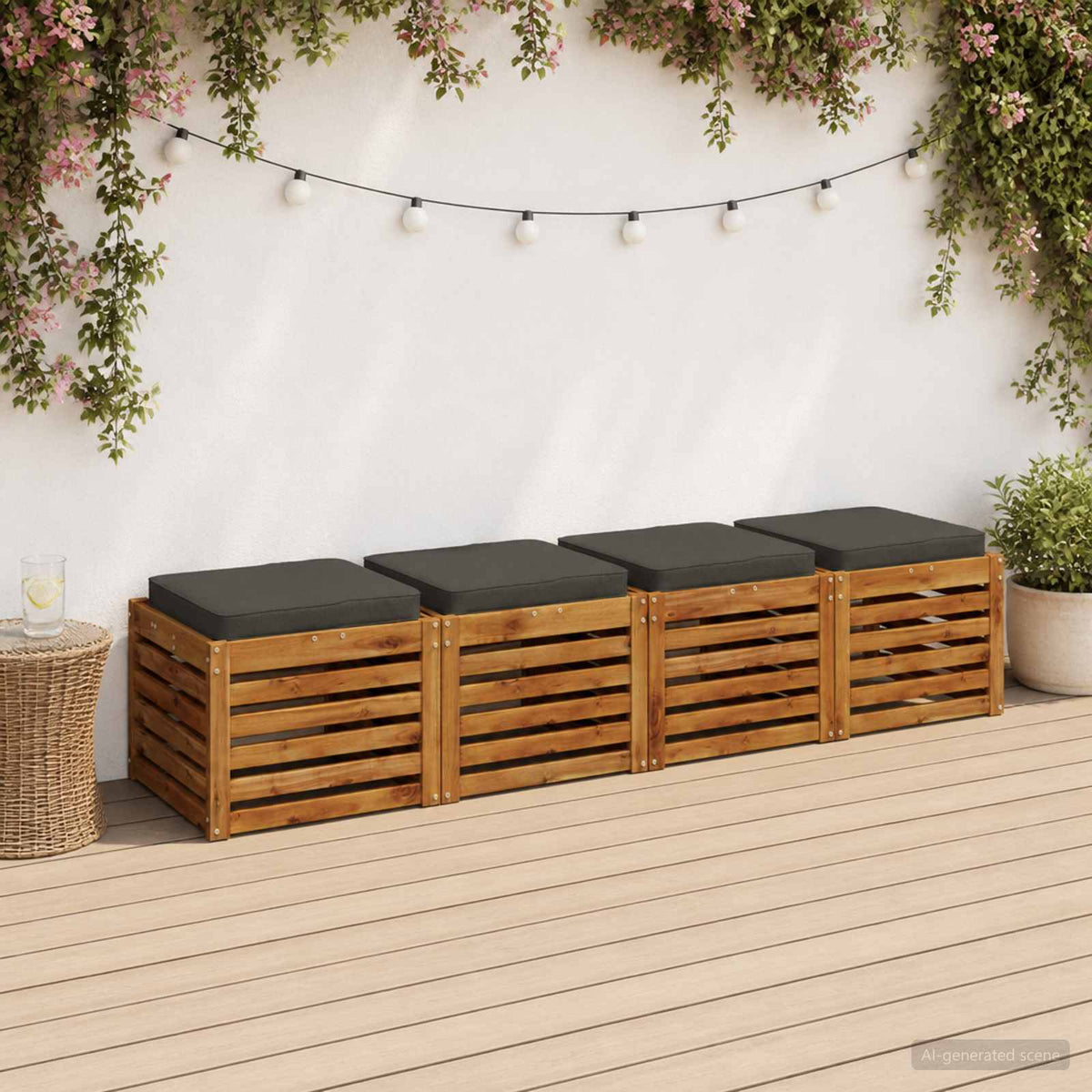 4-Piece Seat Cushions VUGHT 4 pcs 100% Polyester Anthracite