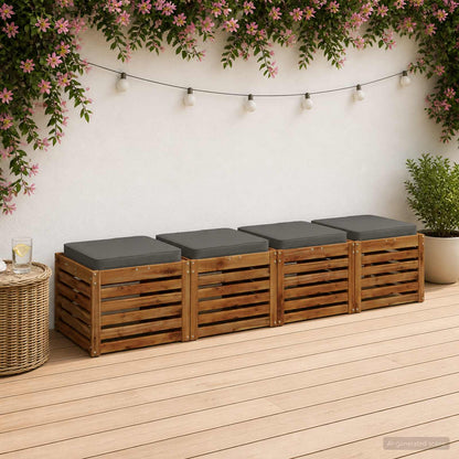 4-Piece Seat Cushions VUGHT 4 pcs 100% Polyester Grey