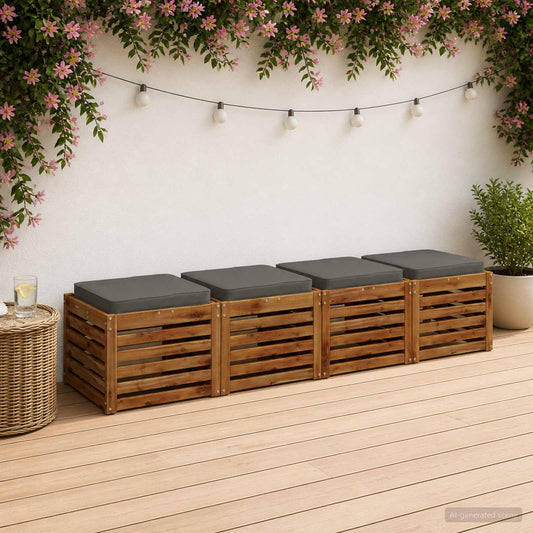 4-Piece Seat Cushions VUGHT 4 pcs 100% Polyester Grey