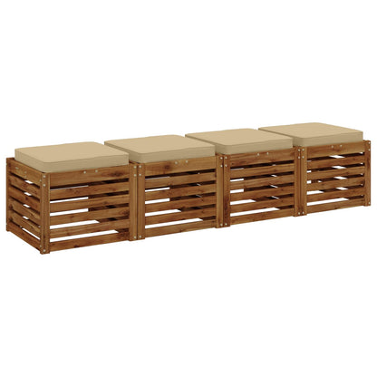 4-Piece Seat Cushions VUGHT 4 pcs 100% Polyester Beige