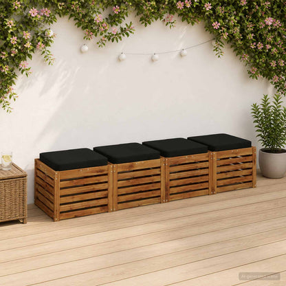 4-Piece Seat Cushions VUGHT 4 pcs 100% Polyester Black