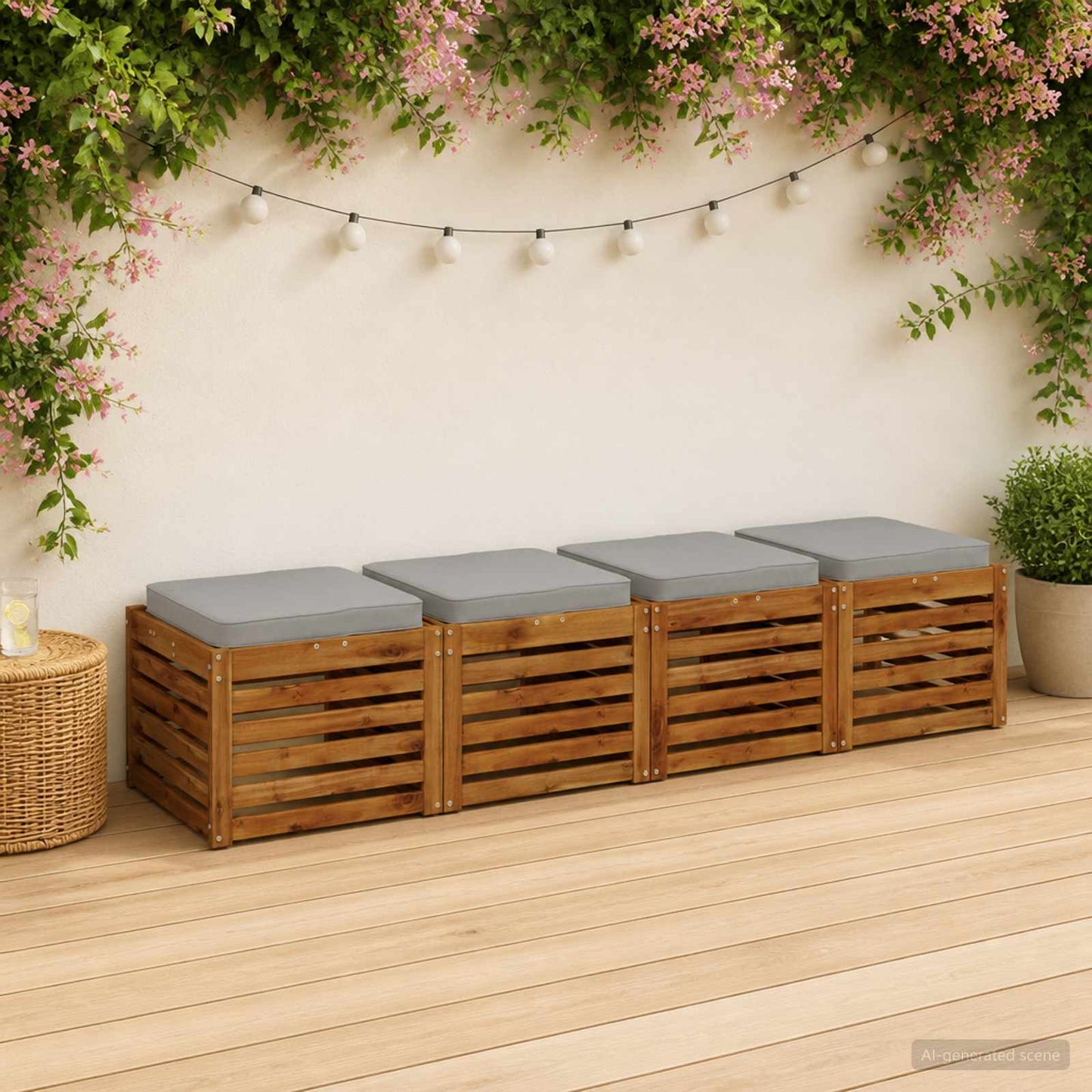 4-Piece Seat Cushions VUGHT 4 pcs 100% Polyester Grey