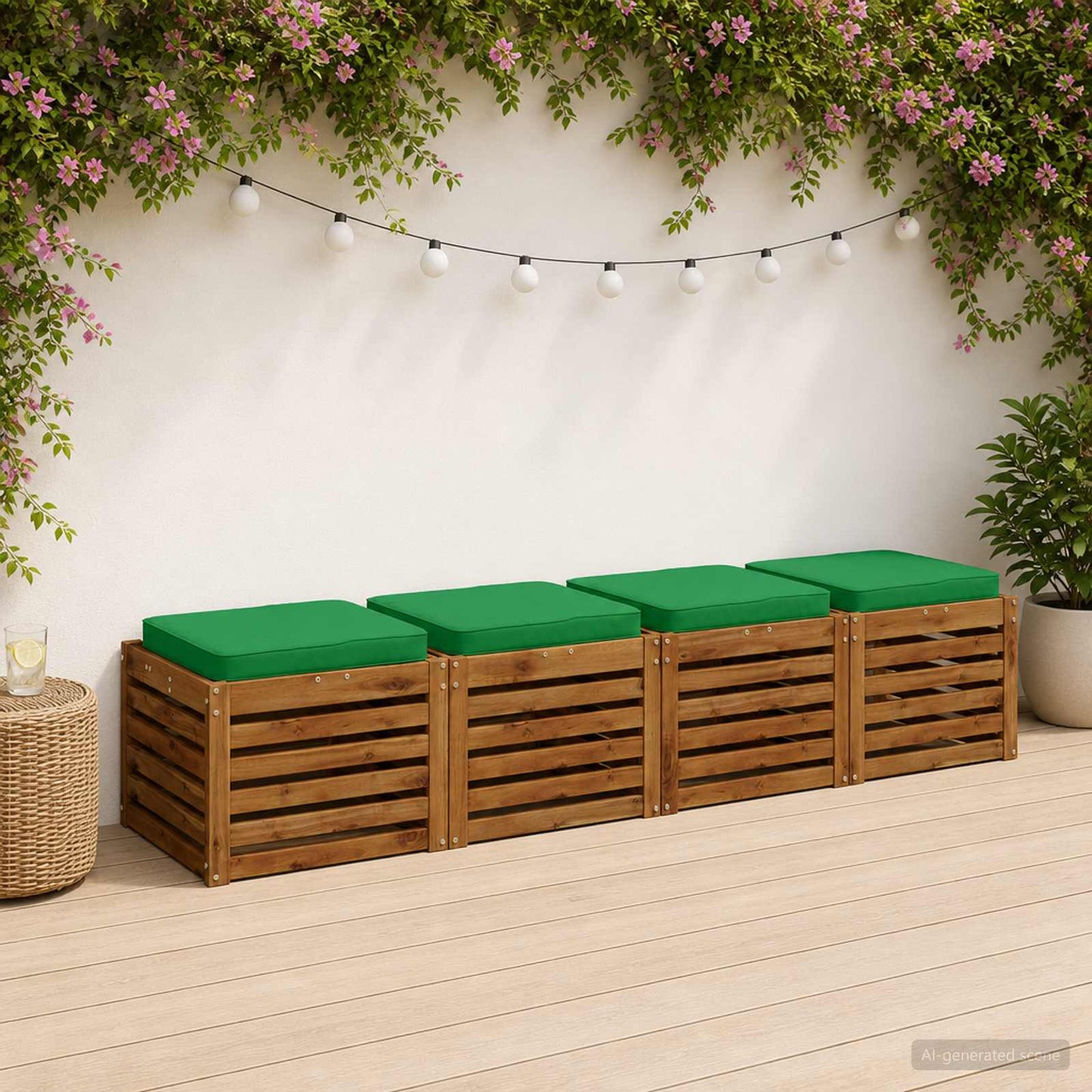 4-Piece Seat Cushions VUGHT 4 pcs 100% Polyester Green