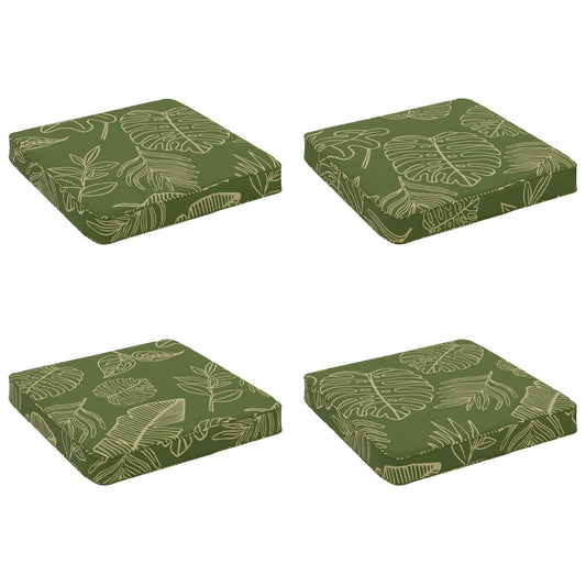 4-Piece Seat Cushions VUGHT 4 pcs 100% Polyester Leaf Design
