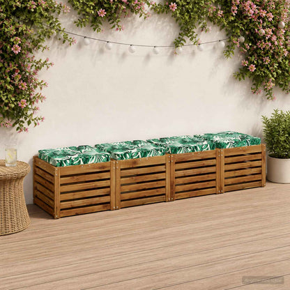 4-Piece Seat Cushions VUGHT 4 pcs 100% Polyester Leaf Pattern