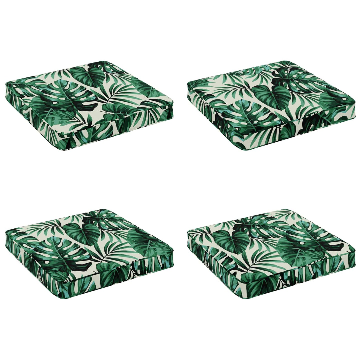4-Piece Seat Cushions VUGHT 4 pcs 100% Polyester Leaf Pattern