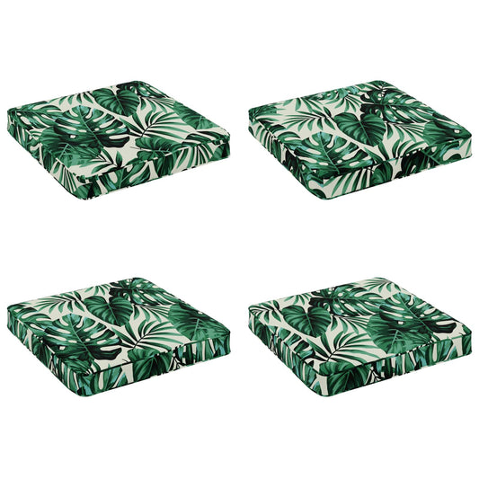4-Piece Seat Cushions VUGHT 4 pcs 100% Polyester Leaf Pattern