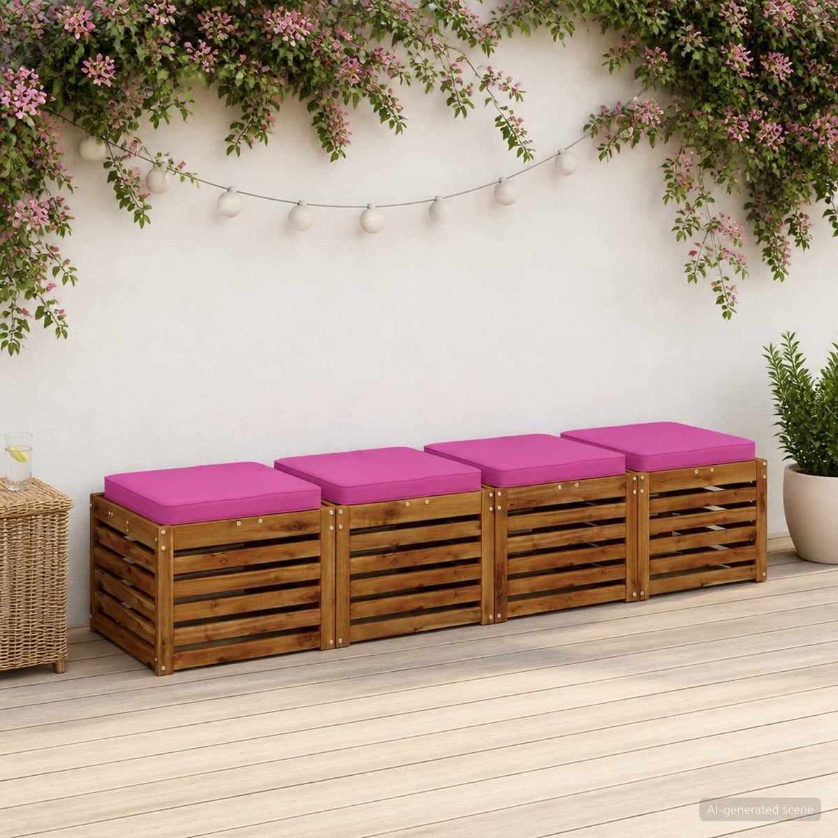 4-Piece Seat Cushions VUGHT 4 pcs 100% Polyester Pink