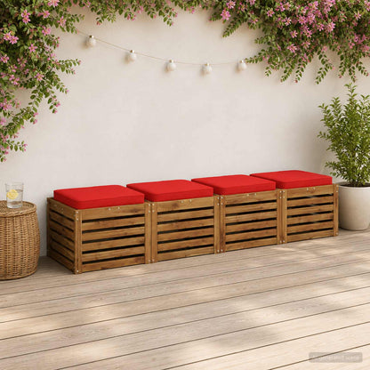 4-Piece Seat Cushions VUGHT 4 pcs 100% Polyester Red