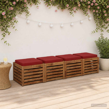 4-Piece Seat Cushions VUGHT 4 pcs 100% Polyester Wine Red
