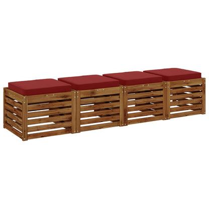 4-Piece Seat Cushions VUGHT 4 pcs 100% Polyester Wine Red