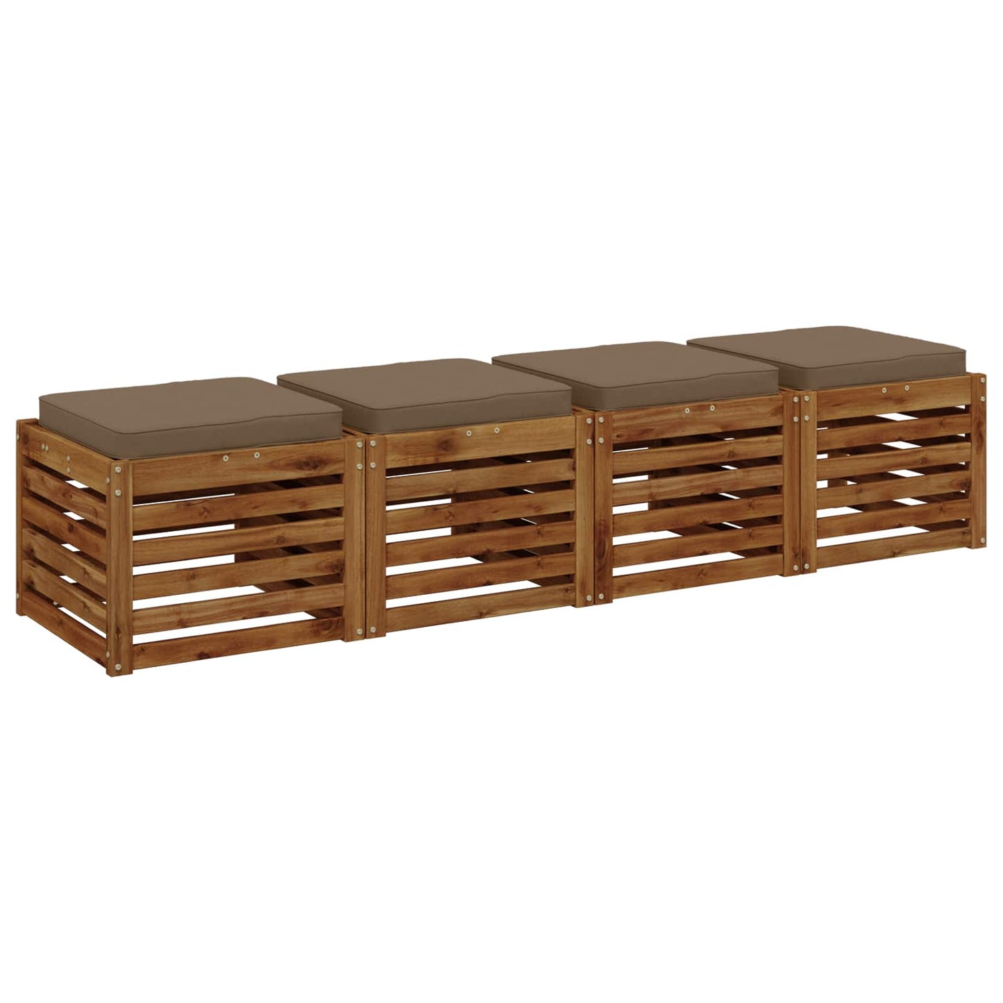 4-Piece Seat Cushions VUGHT 4 pcs 100% Polyester Taupe