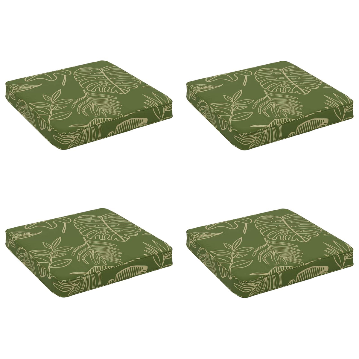 4-Piece Seat Cushions VUGHT 4 pcs 100% Polyester Leaf Design