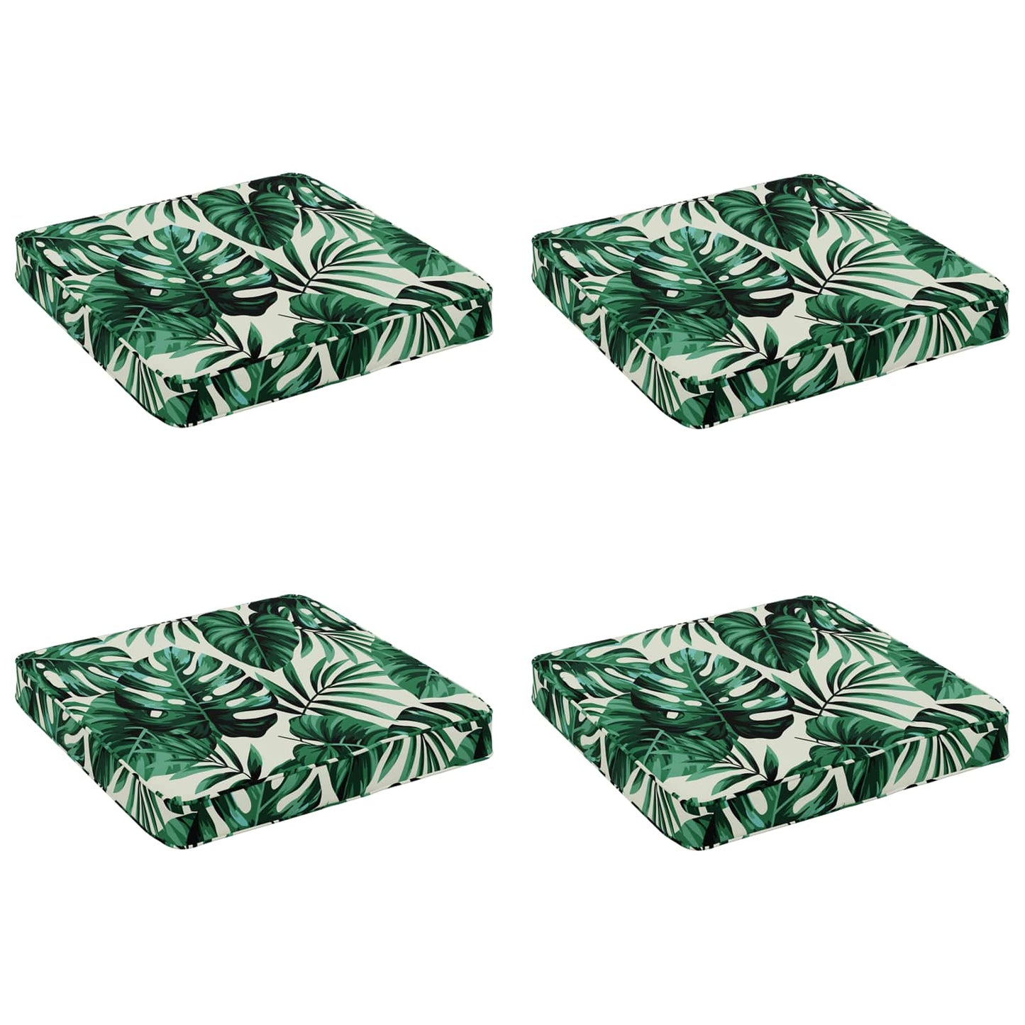 4-Piece Seat Cushions VUGHT 4 pcs 100% Polyester Leaf Pattern