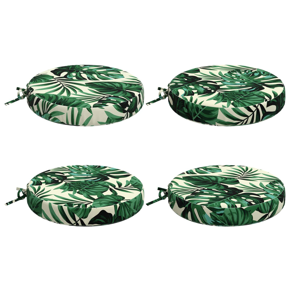 4-Piece Seat Cushions SOEST 4 pcs 100% Polyester Leaf Pattern