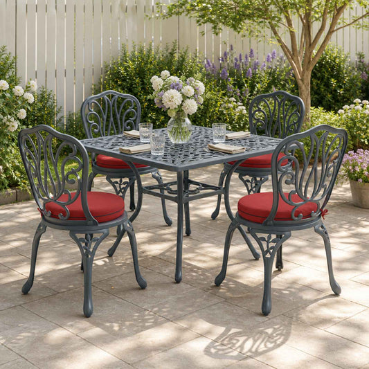 4-Piece Seat Cushions SOEST 4 pcs 100% Polyester Wine Red