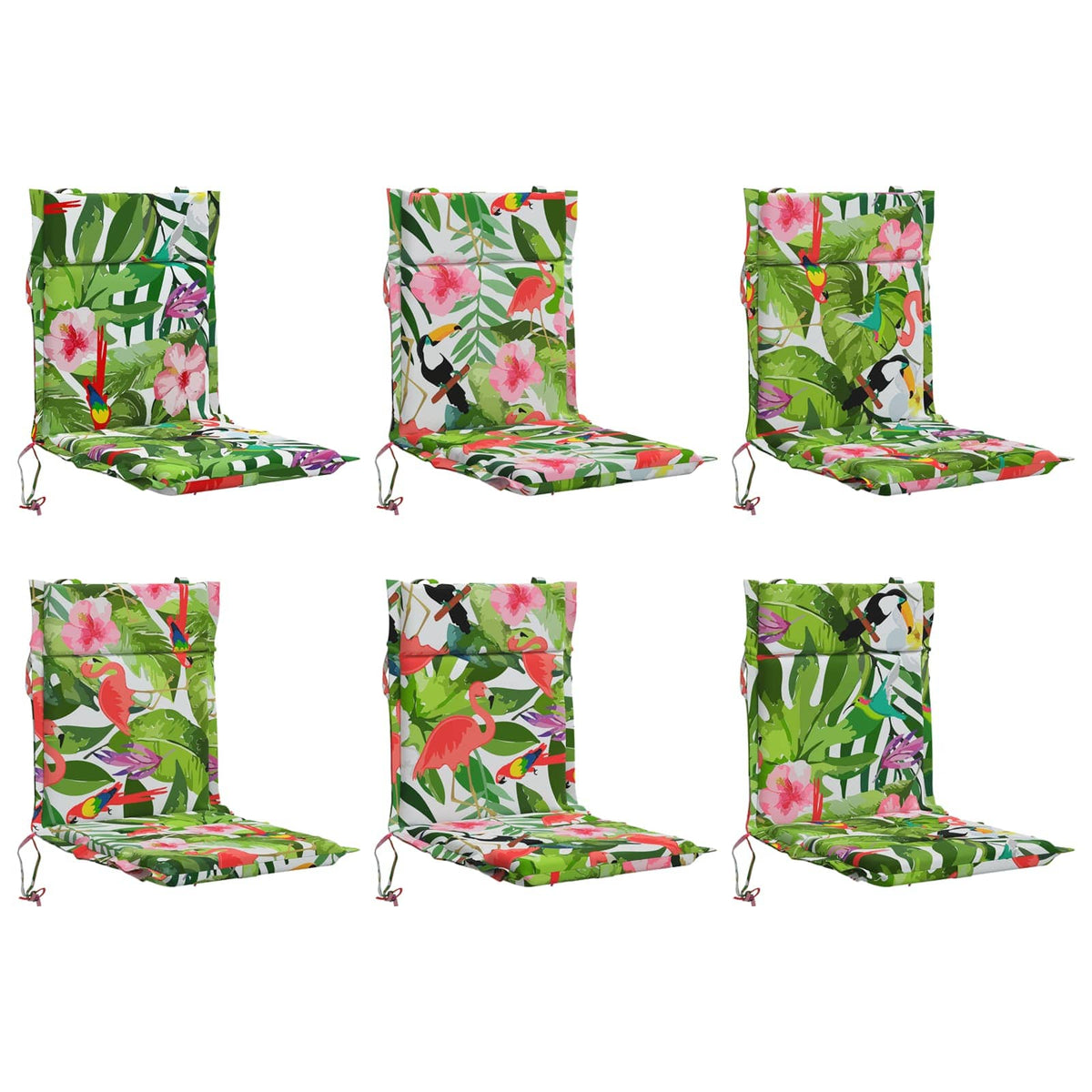 6-Piece High Back Chair Cushions GEMERT 6 pcs 100% Polyester
