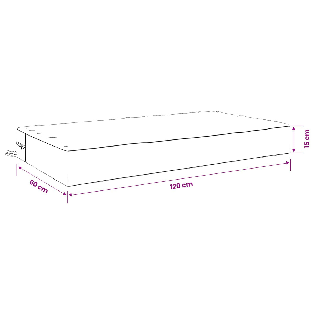 Seat Cushion SOEST 100% Polyester Light green 120 x 60 x 15 cm