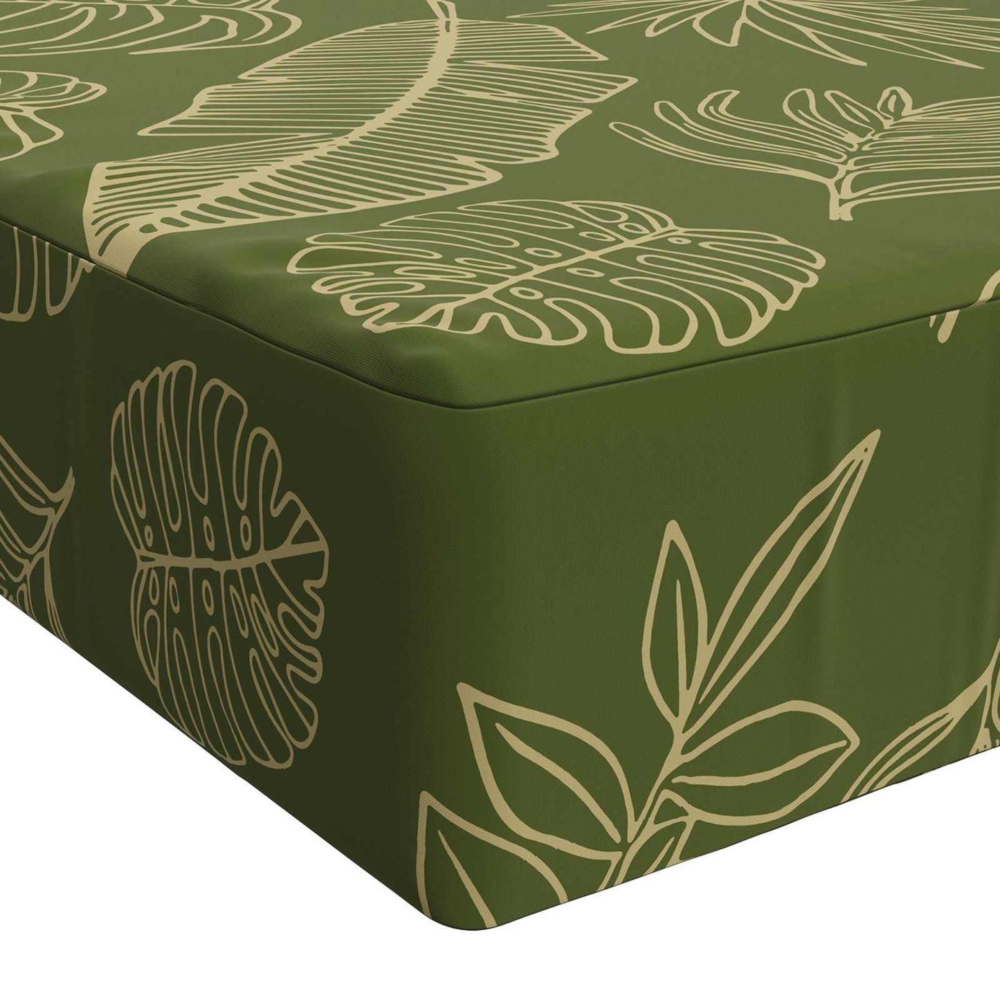 Seat Cushion SOEST 100% Polyester Leaf design 120 x 60 x 15 cm