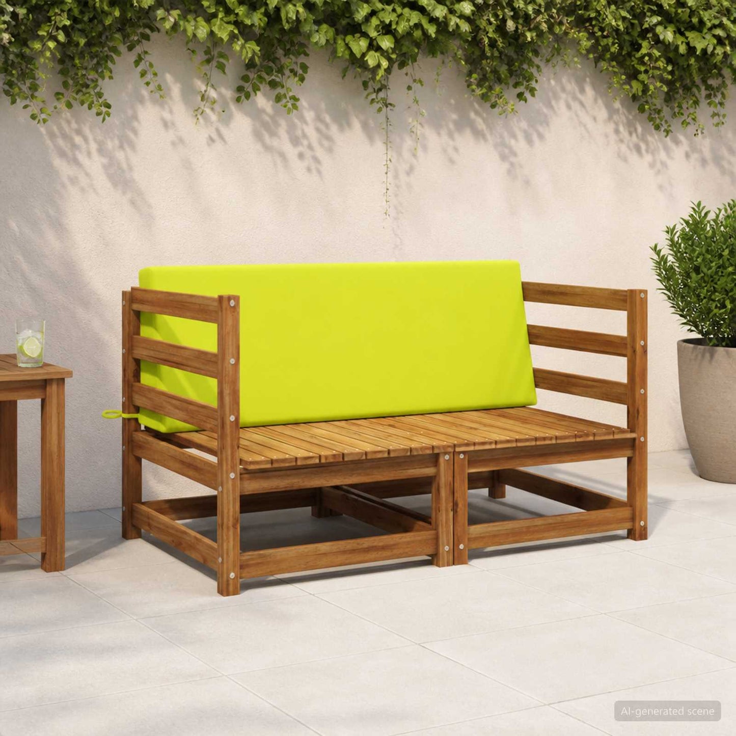 Back cushion SOEST 100% Polyester Bright green 120 x 20 x 40 cm