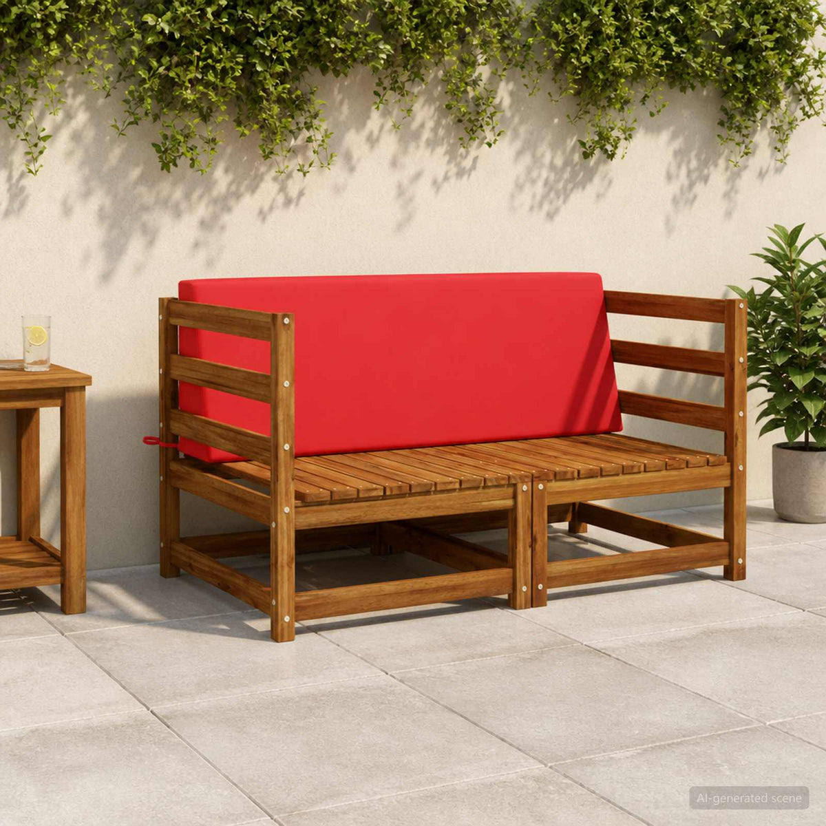 Back cushion SOEST 100% Polyester Red 120 x 20 x 40 cm