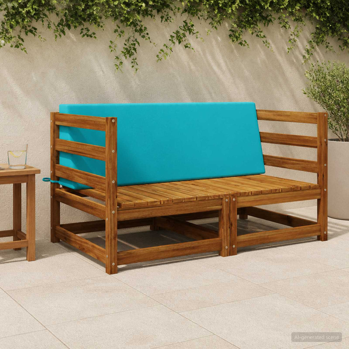 Back cushion SOEST 100% Polyester Turquoise 120 x 20 x 40 cm