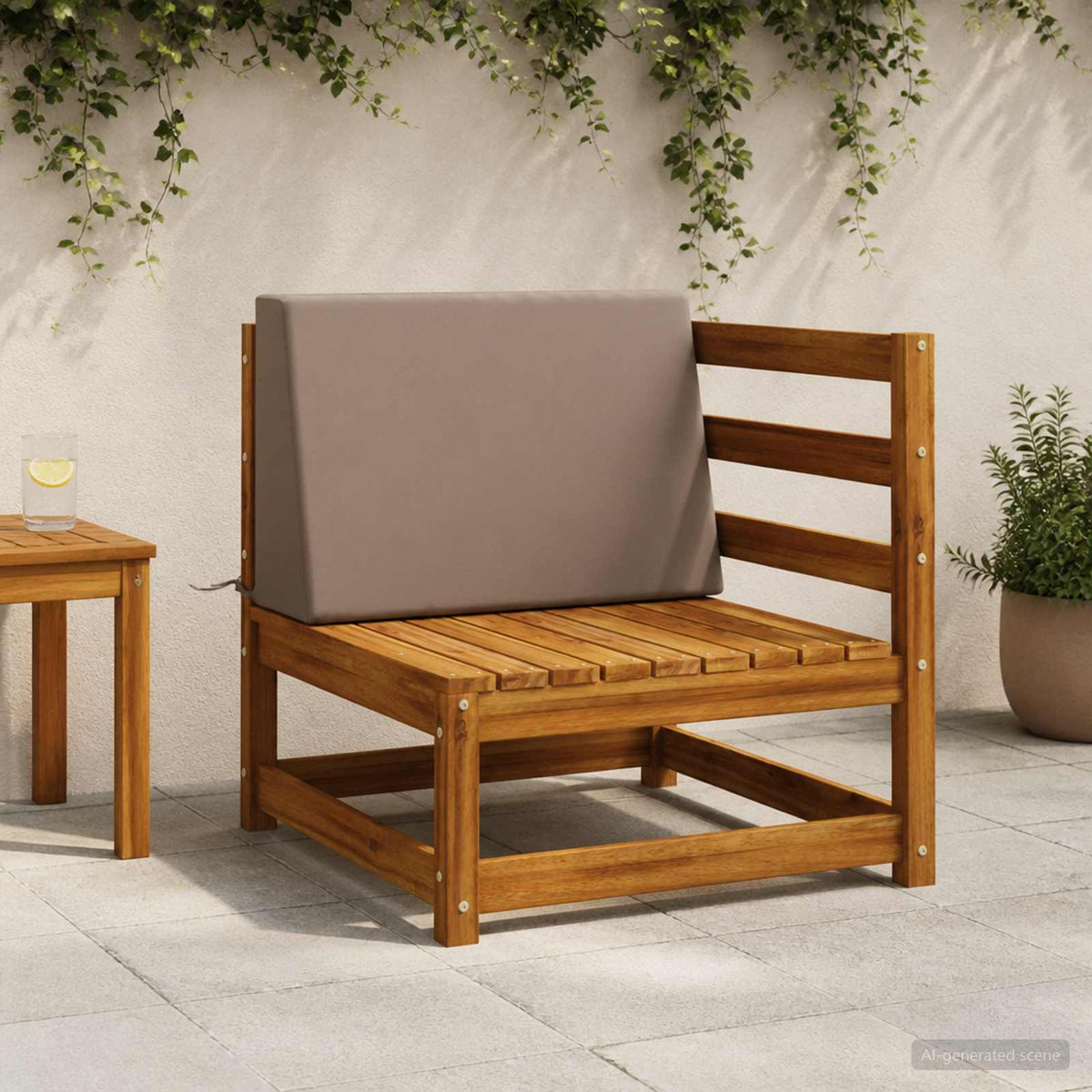 Back cushion SOEST 100% Polyester Taupe 60 x 20 x 40 cm