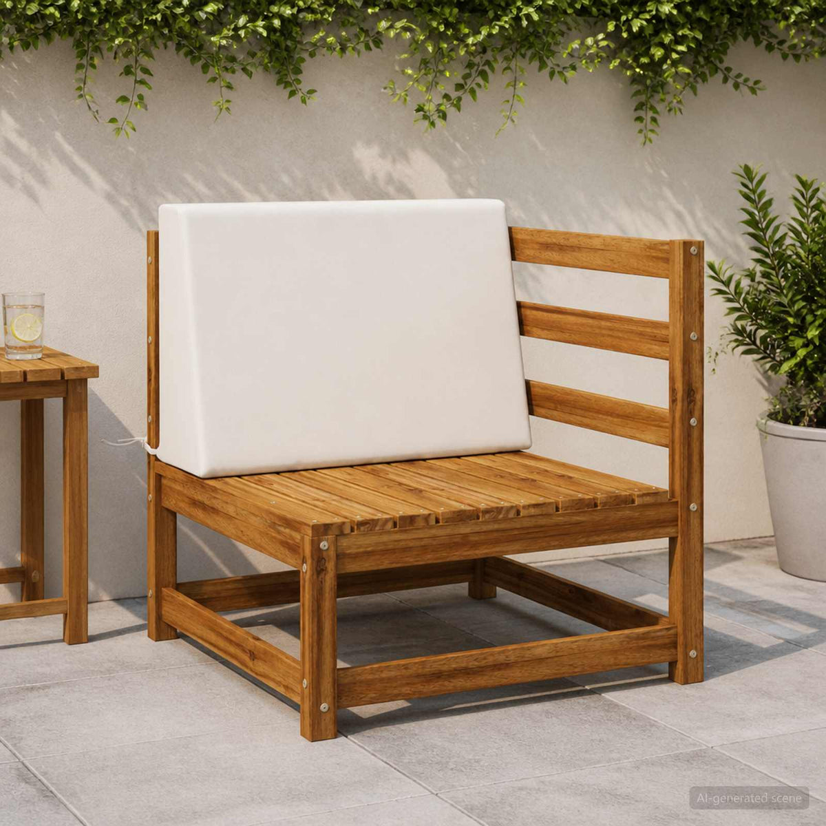 Back cushion SOEST 100% Polyester White 60 x 20 x 40 cm