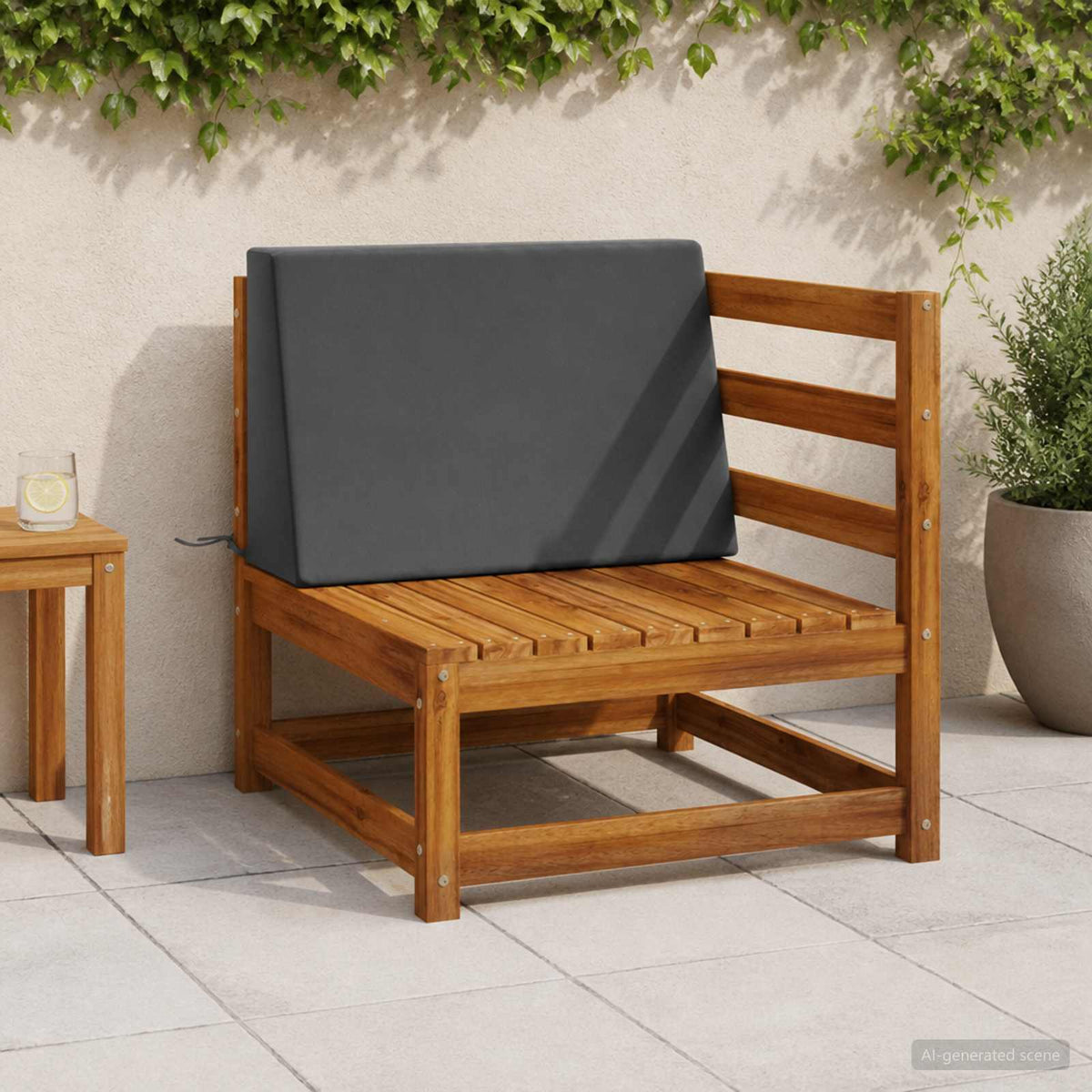 Back cushion SOEST 100% Polyester Anthracite 60 x 20 x 40 cm