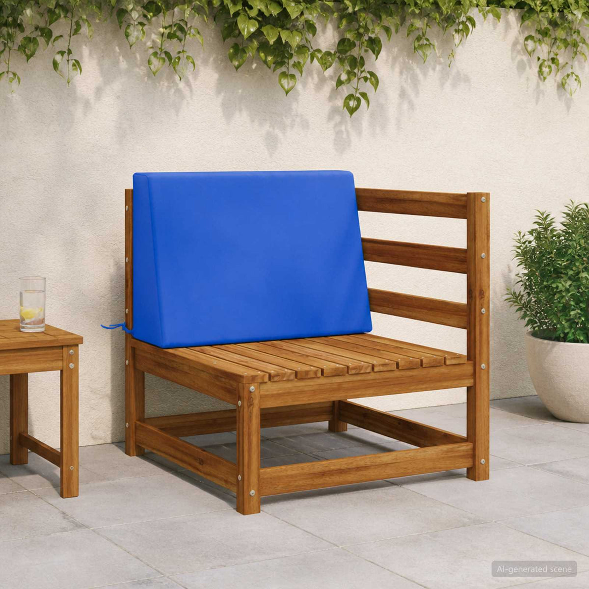 Back cushion SOEST 100% Polyester Royal blue 60 x 20 x 40 cm