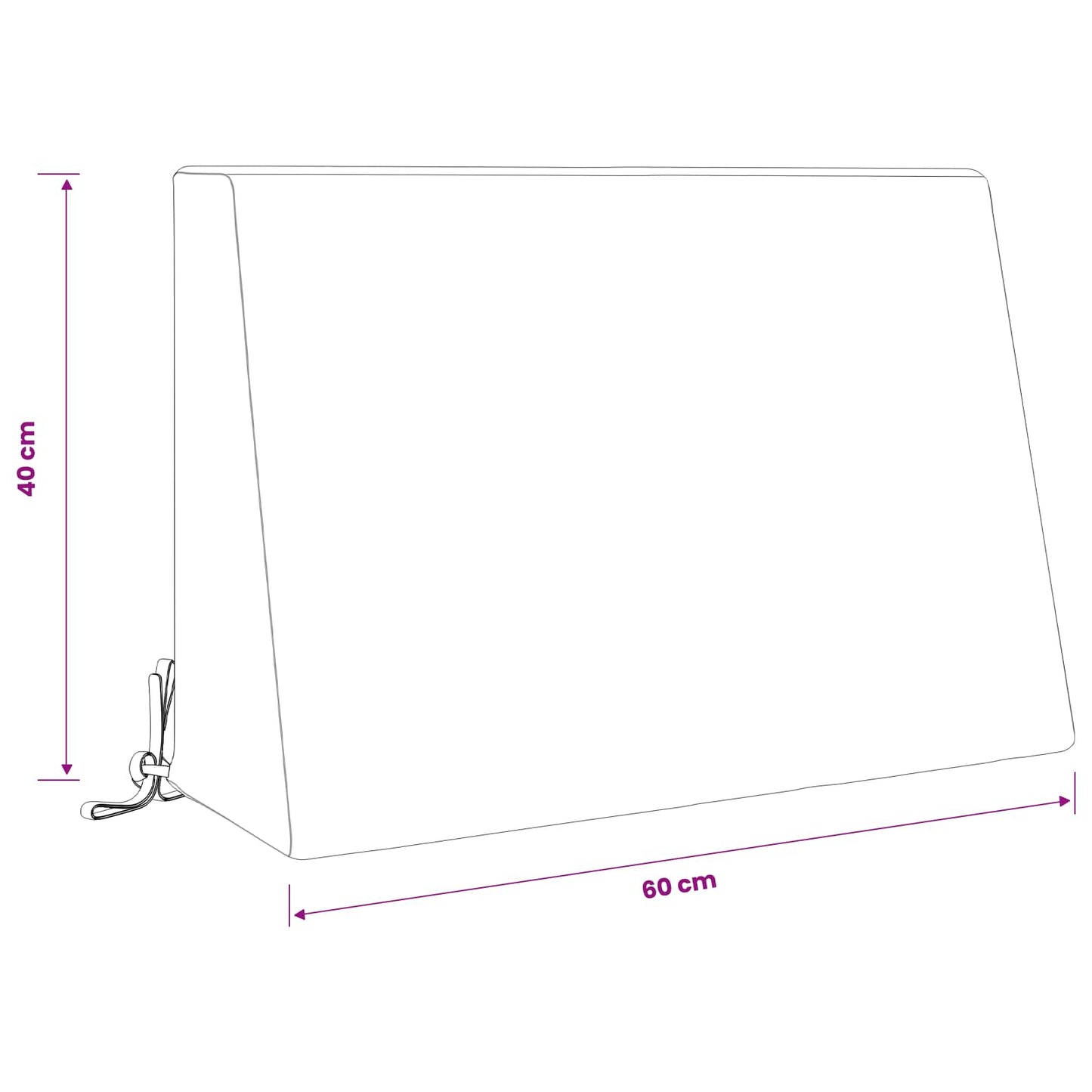 Back cushion SOEST 100% Polyester Grey 60 x 20 x 40 cm